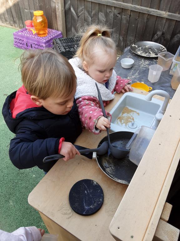 Outdoor mud kitchen